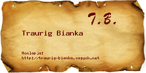 Traurig Bianka névjegykártya